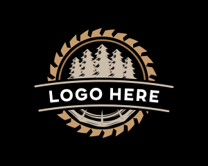 Saw Lumber Woodwork Logo