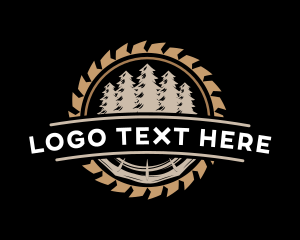 Woodcutter - Saw Lumber Woodwork logo design