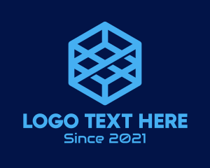 Steel Fabrication - Generic Blue Cube Technology Company logo design