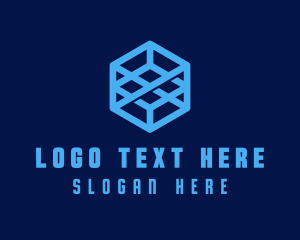 Generic Blue Cube Technology Company logo design