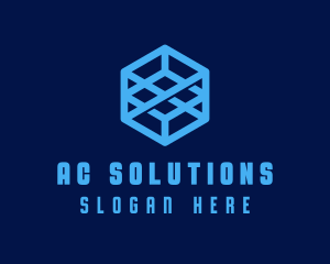 Generic Blue Cube Technology Company logo design