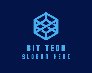 Generic Blue Cube Technology Company logo design