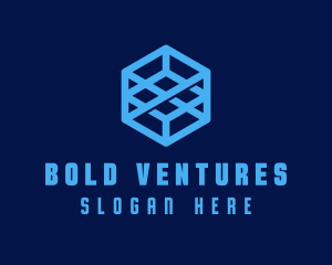 Generic Blue Cube Technology Company logo design