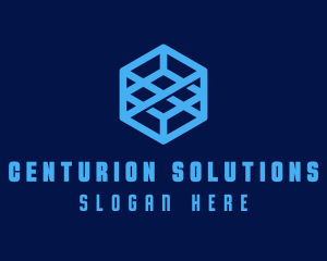 Generic Blue Cube Technology Company logo design