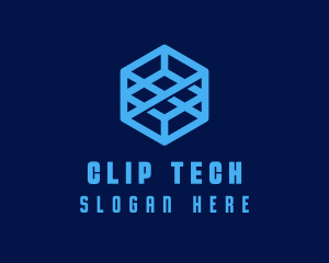 Generic Blue Cube Technology Company logo design