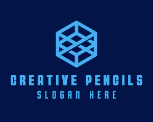 Generic Blue Cube Technology Company logo design