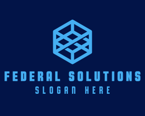 Generic Blue Cube Technology Company logo design