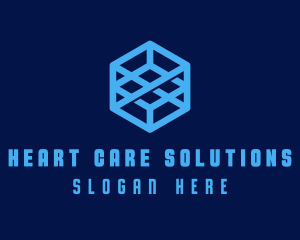 Generic Blue Cube Technology Company logo design