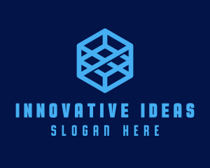 Generic Blue Cube Technology Company logo design