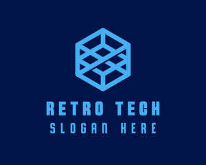 Generic Blue Cube Technology Company logo design