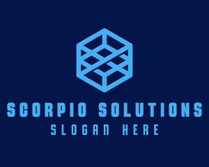 Generic Blue Cube Technology Company logo design