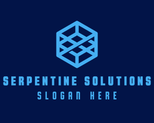 Generic Blue Cube Technology Company logo design