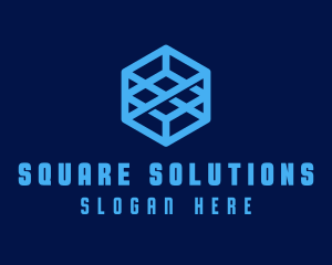 Generic Blue Cube Technology Company logo design