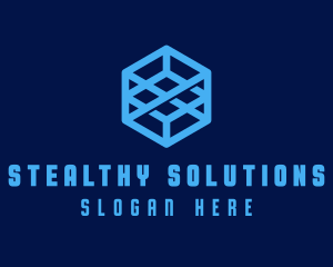 Generic Blue Cube Technology Company logo design