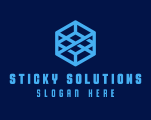 Generic Blue Cube Technology Company logo design