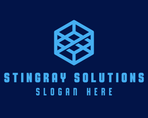 Generic Blue Cube Technology Company logo design