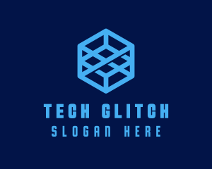 Generic Blue Cube Technology Company logo design