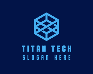 Generic Blue Cube Technology Company logo design