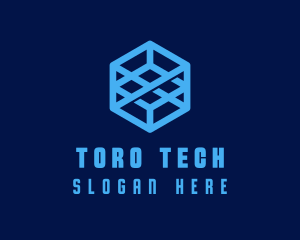 Generic Blue Cube Technology Company logo design