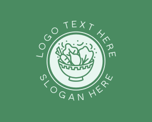 Vegetarian - Vegetable Salad Bowl logo design