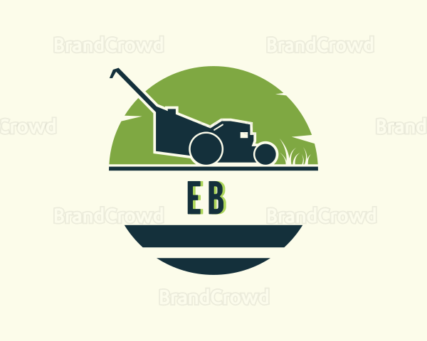 Lawn Mower Gardening Maintenance Logo