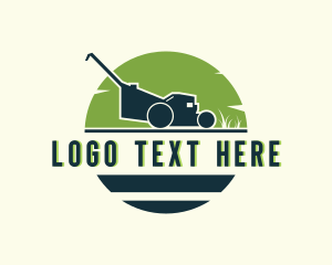 Grass Cutting - Lawn Mower Gardening Maintenance logo design