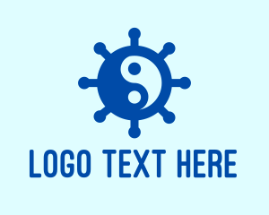 Ship Wheel - Yin Yang Steering Wheel logo design