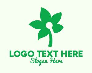 All Natural - Simple Green Flower logo design