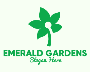 Simple Green Flower  logo design