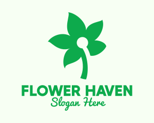 Simple Green Flower  logo design