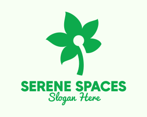 Simple Green Flower  logo design