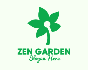 Simple Green Flower  logo design