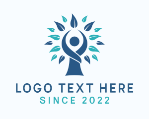 Vegan - Natural Yoga Tree logo design
