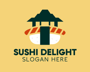 Japanese Temple Sushi  logo design