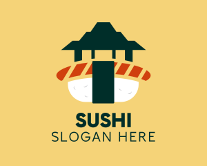 Japanese Temple Sushi  logo design