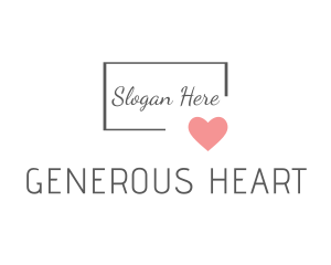 Minimalist Pink Heart logo design