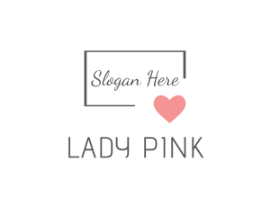 Minimalist Pink Heart logo design