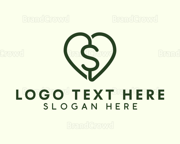 Dollar Heart Currency Logo