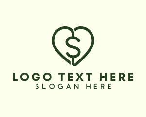 Monetary - Dollar Heart Currency logo design