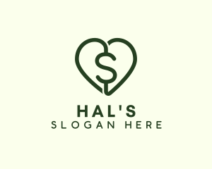 Money - Dollar Heart Currency logo design
