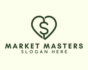 Selling - Dollar Heart Currency logo design