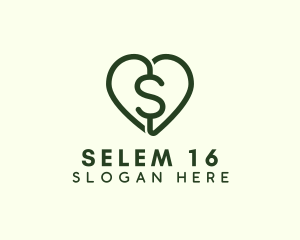 Dollar Heart Currency logo design