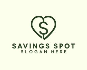 Dollar Heart Currency logo design