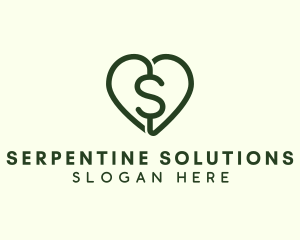 Dollar Heart Currency logo design