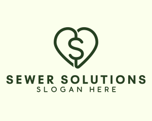 Dollar Heart Currency logo design