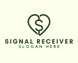 Dollar Heart Currency logo design