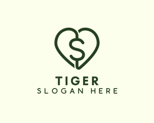 Expensive - Dollar Heart Currency logo design