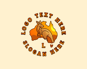 Map - Australian Animal Kangaroo logo design