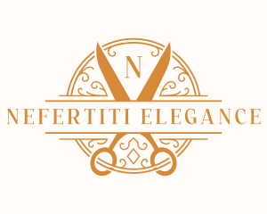 Elegant Ornament Scissors  logo design