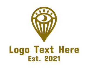 Hieroglyphic - Gold Eye Balloon logo design